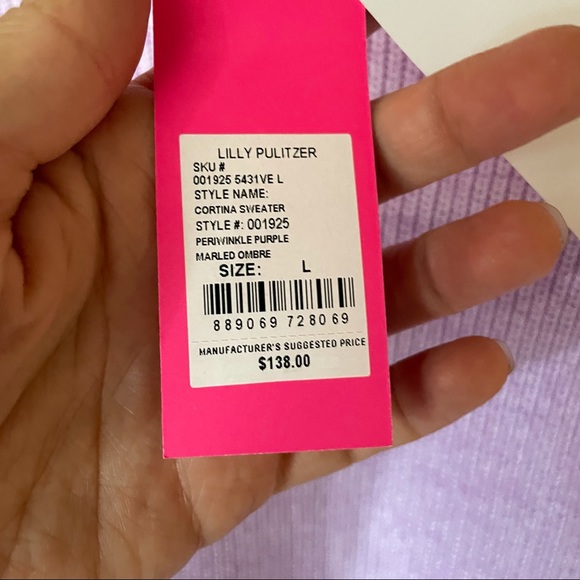 Lilly Pulitzer Cortina Sweater Periwinkle Purple Marled Ombré - Picture 5 of 8